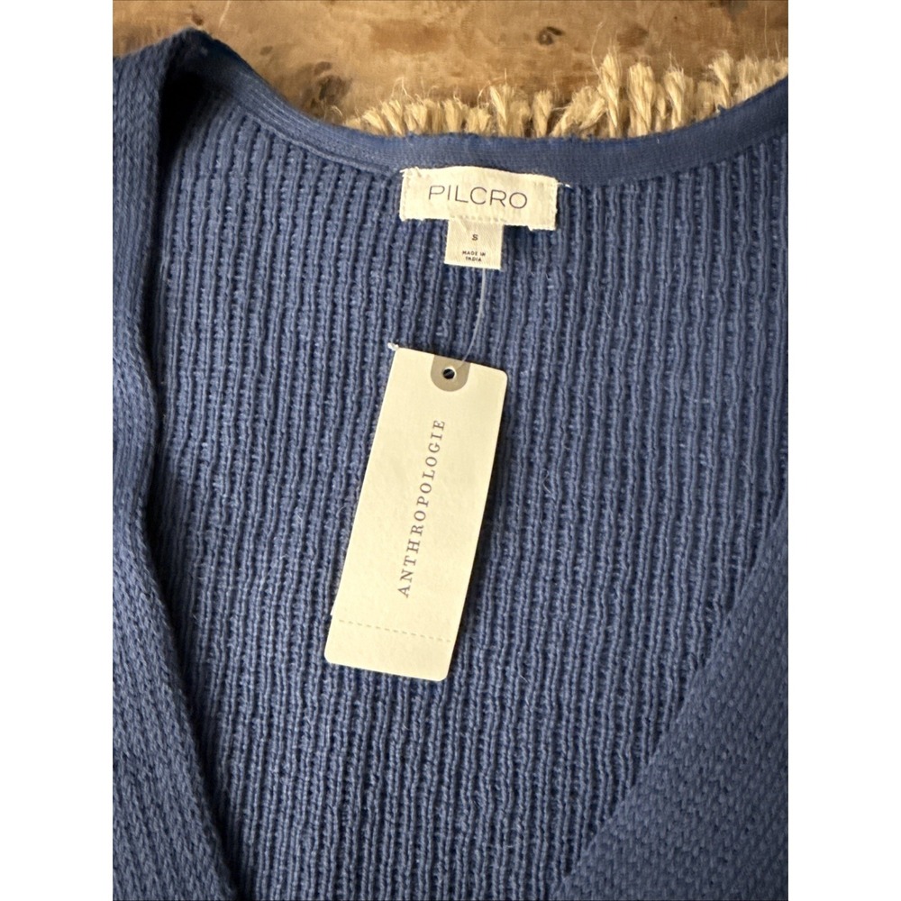 PILCRO By Anthropologie Puff-Sleeve Cardigan Sweater Women's Size‎ S - Picture 5 of 7